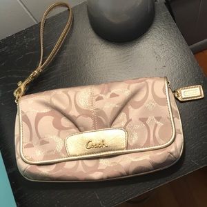 Gold Coach wristlet in great condition